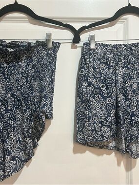 New Look Navy Blue Paisley Elastic-Waist Women’s Shorts
